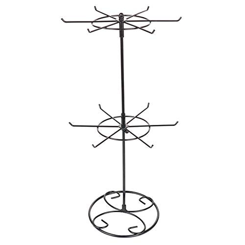 2 Tier Jewelry Display Holder,Retail Spinner Display Stand,Rotating Bracelet Storage Rack,Dressing Table,Black - color: Black 1Pcs