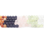 6 8 10 12mm Natural Mixed Carnelian Crystal Amethyst Rose Quartz Prehnite Round Jewelry Loose Gemstone Beads Strand 15" Natural Stone for Necklace Bracelet DIY Design - size: 10mm