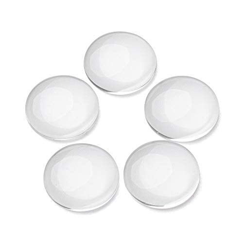 Craftdady 200Pcs Transparent Clear Glass Cabochons 15.5-16mm Flat Back Half Round Dome Tiles for Photo Pendant Jewelry Craft Making - color: Transparent Clear, size: 16mm Round