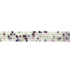 Faceted Natural Fluorite 2-3mm Cube Square Loose Beads Gemstone Small Loose Beads Healing Crystal Energy Stone for DIY Jewelry Making 15" - color: Fluorite