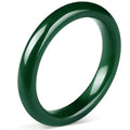 Landical 2.4'' Natural Jade Bracelet for Women Jade Bangle Bracelets with Box Good Luck Bangle Jewelry Gift for Mother - color: Dark Green
