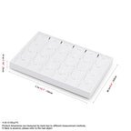 Oirlv Premium White Leather Stackable Jewelry Tray 24 Grid Jewelry Organizer Tray with Removable Inserts Cards Necklace Display Holder - color: White, size: 24 Grid Tray with Inserts