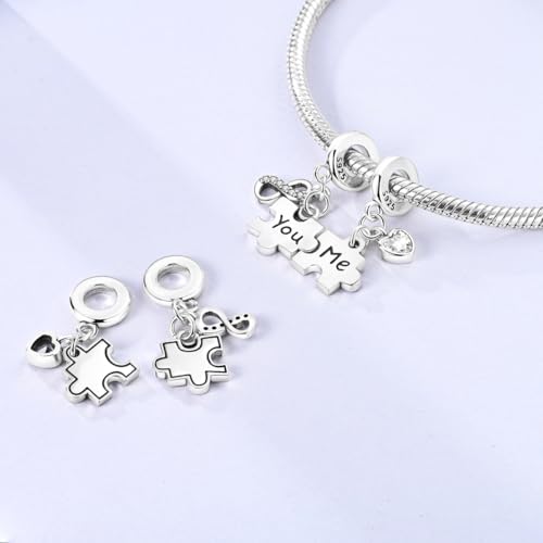LAZA Charms for Bracelets 925 Sterling Silver Butterfly Summer Travel Ocean Lucky Charm Beads Pendant Jewelry for Women Mom - color: You and Me love infinitely