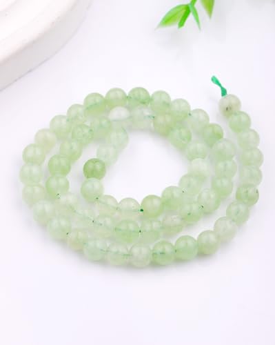 Natural Stone Beads Green Burmese Jade 8mm Polished Round Smooth Gemstone Beads for Jewelry Making Supplies 15 Inch(45Beads) - color: Green Burmese Jade 8mm-45pcs