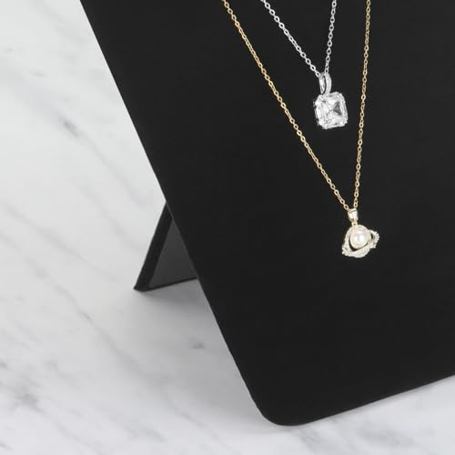 KUKUVR 2Pcs Black Velvet Necklace Bust Display Stand, Jewelry Pendants Chain Holder Stand, Necklace Display Board for Retail Vendor Booth & Selling (Medium 10.6 * 7.6inch) - size: Medium 10.6*7.6inch