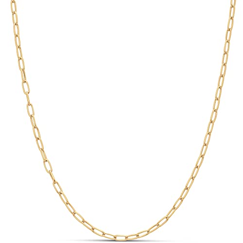 Amazon Essentials 14K Gold Plated Paperclip Chain Necklace - color: Yellow Gold, size: 24"
