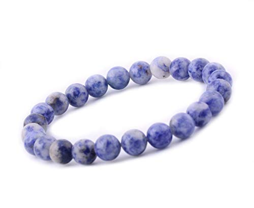 Natural Stone Beads 100pcs 6mm Blue White Sodalite Round Real Stone Beading Loose Gemstone Hole 1mm DIY Charm Smooth Beads for Bracelet Necklace Earrings Jewelry Making (Blue White Sodalite, 6mm) - color: Blue White Sodalite, size: 6mm
