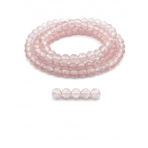DandS ltd Crackle Lampwork Glass Beads for Jewelry Making, Blush Pink, Vibrant DIY Bracelets, Necklaces, Earrings, Beading Supplies & Craft Kits for Handmade Jewelry, 80pcs 0.39 inch (10mm), #J280-10 - color: Blush Pink