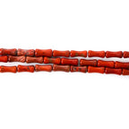 5x12mm Natural Red Stone Bamboo Shape Gem Healing Energy Loose Spacer Beads for DIY Necklace Bracelet Earring - color: Red Stone