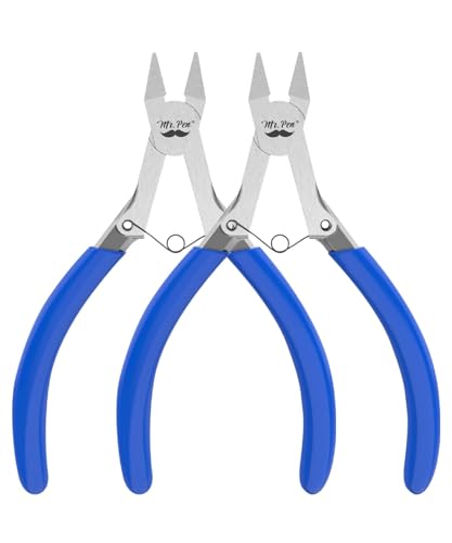 Mr. Pen 5 Inch 2 Pack Wire Cutters - Diagonal, Flush, Side, Nippers, Cutting Pliers - color: Blue, size: 5 inch, 2 Pack