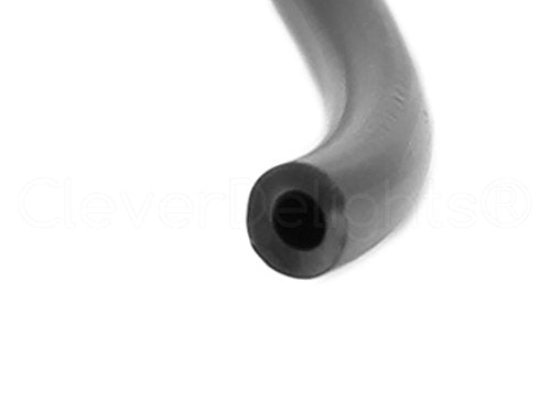 CleverDelights Black Hollow Rubber Tubing - 15 Feet - 4mm Diameter Tube Cord - 1/8" OD x 1/16" ID