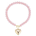 GZQ Chunky Gold Heart Necklace for Women, Resin Beaded Chain with Puff Heart Adjustable Clasp, Perfect for Daily Wear Party Date Streetwear Outfits Fashion Jewelry Gift - color: Pink