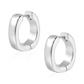 925 Sterling Silver Earrings Small Chunky Hoop Earrings for Women Trendy Huggie Hoop Earrings 14K Gold Plated Hypoallergenic Earrings Small Thick Huggie Hoops Earrings - color: Silver