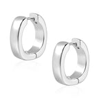 925 Sterling Silver Earrings Small Chunky Hoop Earrings for Women Trendy Huggie Hoop Earrings 14K Gold Plated Hypoallergenic Earrings Small Thick Huggie Hoops Earrings - color: Silver