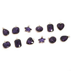 Song Xi Red Shape Random Charms For Jewelry Making Clear Crystal Charms Pendants Bracelets Necklace Earrings Bulk Keychain Arts And Crafts Diy Birthday Gifts For Women AB Color 12pcs - color: Random Shapes - Deep Purple