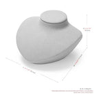Microfiber Jewelry Bust Display Necklace Pendant Small Jewelry Necklace Display Stand for Showcase(Grey) - color: Grey