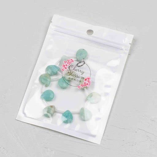 Cherry Blossom Beads Amazonite Beads 12x15mm Faceted Top-Drilled Teardrop - 12 pcs/ 8 Inch Strand - color: Amazonite