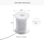 Markcain 2mm x 110 Yards White Nylon Cord, Nylon String Beading Thread for Bracelets, Necklace and Wind Chime Crafts - size: White
