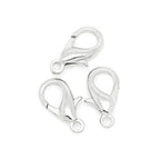Yueton Curved Lobster Clasps-100pcs 7x12mm Silver Plated Lobster Claw Clasps DIY Jewelry Fastener Hook,Necklace DIY Fasteners (Silver) - color: Silver