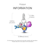 MULA 925 Sterling Silver Charms for Bracelets and Necklaces Lipstick and Bag Dangle Pendants Tower Camera Beads Jewelry Charms for Women - color: Diver