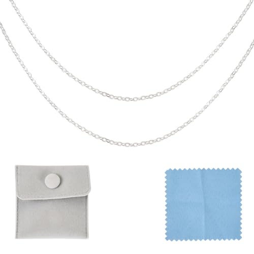 Elecrelive 3.28 Feet 925 Sterling Silver Cable Chains 1.5mm Thin Small Link Silver Necklace Permanent Jewelry Chain for Women Minimalist Necklace Bracelet Making - color: Sterling Silver,Cable Chain