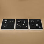 Oirlv Microfiber 4 Slots Jewelry Earring Display Tray Stackable Modular Jewelry Organizer - style: P13703