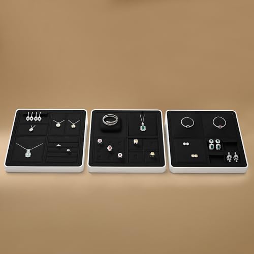 Oirlv Microfiber Jewelry Pendant Display Tray Dresser Modular Jewelry Tray - style: P13704