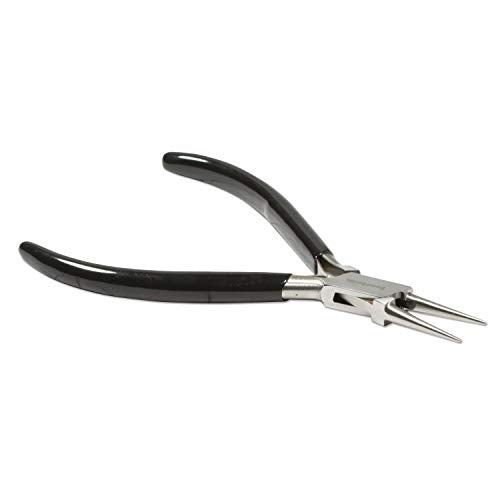 The Beadsmith Round Nose Pliers – Extra Fine Tips – 4.5 inches (114mm) – PVC Grip Handle with Double Leaf Springs – Jewelry Making Tool for Creating Bracelets, Earrings and Necklaces