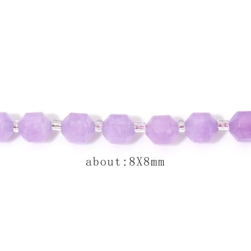 8mm Faceted Natural Amethyst Stone Loose Round Semi Gemstone Beads for Bracelet Necklace Jewelry DIY Making - color: Amethyst-1