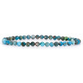 Angelstones Natural Gemstone Small Beaded Stretch Bracelet, 4mm Faceted Round Beads, Crystal Healing Bracelet for Women - color: Blue Apatite