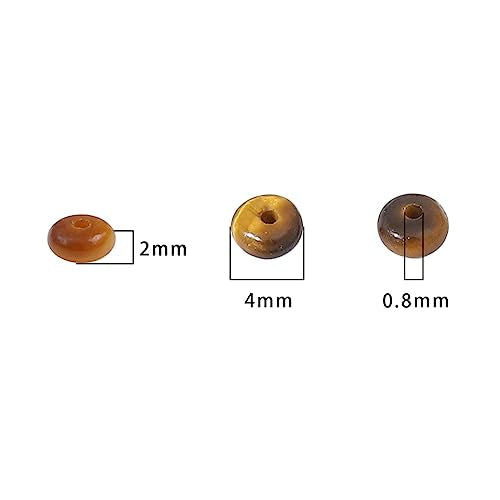 BEADIA Natural Yellow Tiger Eye Disk Stone Beads 4x2mm 160pcs Rondelle Loose Semi Gemstone Beads for Jewelry Making Design - color: Yellow Tiger Eye