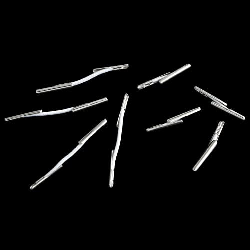 200PCS 1Inch and 1.8Inch White Elastic Barbed Cord Stretch Loop Band with Metal Ends, Stretch Cord with Metal Ends, Metal Barbs Barbed Fasteners for Binding Hanging Findings