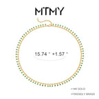 MTMY Beaded Necklaces for Women 14K Gold Plated Dainty Colorful Green/Rose Beaded Pearl Choker Necklace Delicate Boho Choker Necklace Jewelry Gift - style: Green