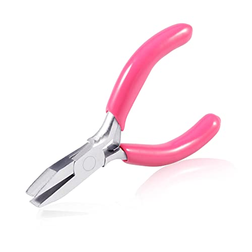 SPEEDWOX Mini Pink Nose Pliers, 3 Inch Duckbill Pliers for Jewelry Making, DIY Craft & Hobby Supplies - style: 3" Flat Nose Pliers