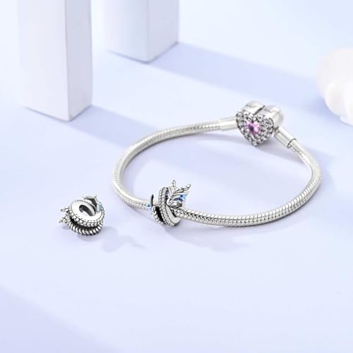 LAZA 925 Sterling Silver Charm for Bracelet Necklace Dangle Love Mom Butterfly Party Charm Beads Pendants DIY Jewelry for Women - color: Flying Dragon