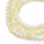 KISSITTY 50pcs Matte Beads Gradient Color Glass Frosted Crystal 4mm Rondelle Light Goldenrod Yellow Center Drilled Loose Craft Beads for Jewelry Making Earring Bracelet Necklace DIY Crafts - color: Light Goldenrod Yellow