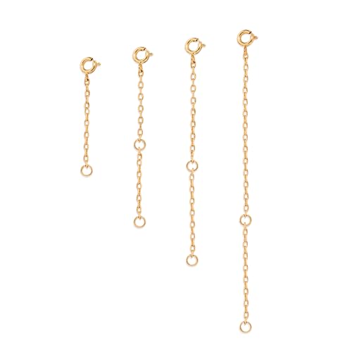 4pcs Gold Extension Chain Set for Women for Necklace, Anklet Waist, Bracelet, Extension Chain, Layering Extension for Jewelry Making - color: gold C