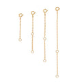 4pcs Gold Extension Chain Set for Women for Necklace, Anklet Waist, Bracelet, Extension Chain, Layering Extension for Jewelry Making - color: gold C