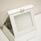 COLLECTIVE HOME - Monogram Jewelry Box with Mirror, Custom Gold Letter Engraving, Elegant Jewelry Organizer with Removable Tray, Gift for Mother’s Day, Girlfriend, Birthday (q) - color: q