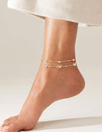 RLMOON Gold Silver Anklets for Women CZ Ankle Bracelet 14K Gold Plated Waterproof Layered Stackable Tennis Dot Chain Anklet Trendy Summer Beach Foot Jewelry - color: C-Butterfly&Tennis Anklet-Gold