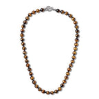 GAVU Hand-knotted Men's Beaded Necklace, Crystal Necklace for Men - color: Tiger Eye, size: 20"