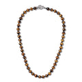 GAVU Hand-knotted Men's Beaded Necklace, Crystal Necklace for Men - color: Tiger Eye, size: 24"