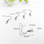 Angoily Earring Hooks 100Pcs Silver Ear Hook Beads with Ball and Coil Titanium Hypoallergenic Earring Findings for DIY Jewelry Making and Women S Dangle Wear Accessories 0.78X0.70 Inch