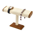 Watch Display Stand Solid Wood Bracelet Watch Organizer T-bar Jewelry Display - color: WHITE T SHAPE DISPLAY