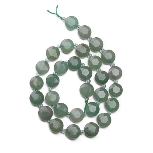 BEADIA Natural Faceted Green Aventurine Rondelle Disk Stone Beads 10x5mm 37cm for DIY Chain Jewelry Making - color: Green Aventurine