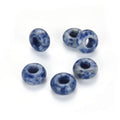 Adabele 30pcs Natural Chinese Sodalite Gemstone 8x14mm Donut Rondelle Beads Large Hole ID 5.6mm for DIY Craft Jewelry Making GW-A10 - color: Chinese Sodalite, size: 14mm x 8mm - 30pcs