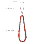 Semi-Precious Gem Stones Beaded Phone Charm Cell Phone Lanyard Wrist Strap Handmade Natural Gemstone Phone Chain string - color: Red Jasper