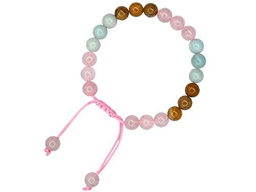 Amazing Gemstone Trauma Manifestation PTSD Bracelet - Rose Quartz Amazonite Yellow Jasper Bracelet Set for Men Women Healing Calming Anxiety Stress Relief Item Gifts(Adjustable) - color: Emotional Trauma