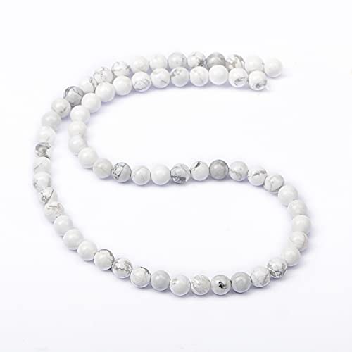 AD Beads Natural Gemstone Round Loose Beads 15" for Bracelet Necklace Earrings Jwelery Making Crafts DIY (4mm, Black Stripe Howlite) - color: Black Stripe Howlite, size: 4mm