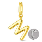 OVRUNS Initial Charm for Women,Letter Bracelet Necklace Charms Alphabet Pendant Charms With Clasp - color: Gold, style: Letter M